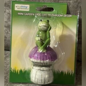 💥 $5 if bundled - Mini Garden Frog & Mushroom Decor NEW